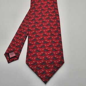 Vineyard Vines Mens‎ Silk Tie Red Dog Bones Novelty Martha's Vineyard